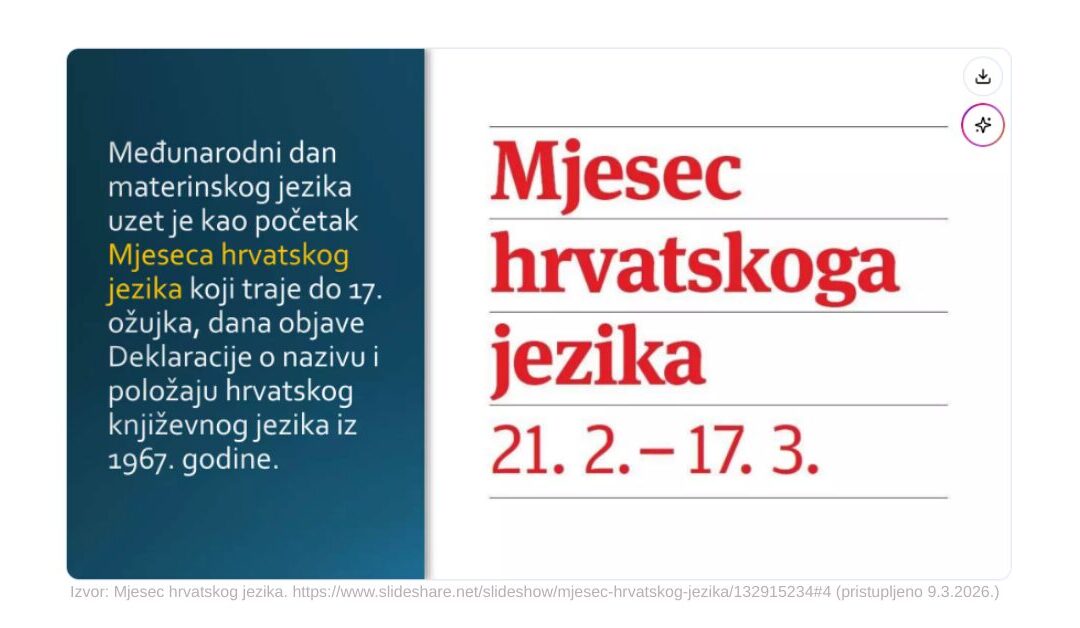 Mjesec hrvatskoga jezika – od 21. veljače do 17. ožujka