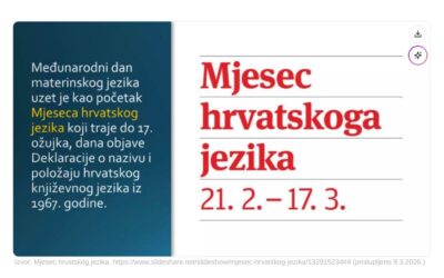Mjesec hrvatskoga jezika – od 21. veljače do 17. ožujka